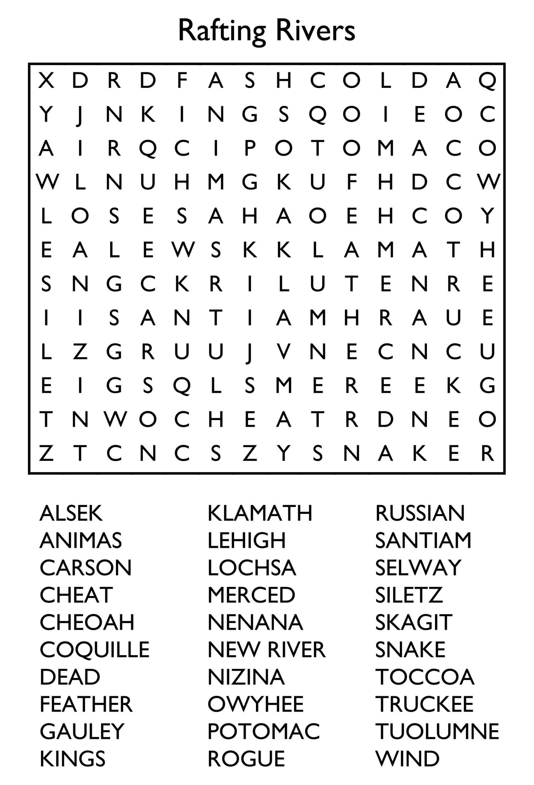 10 Free Printable Word Search Puzzles - Worksheets Library inside Printable Word Search Puzzles For Adults