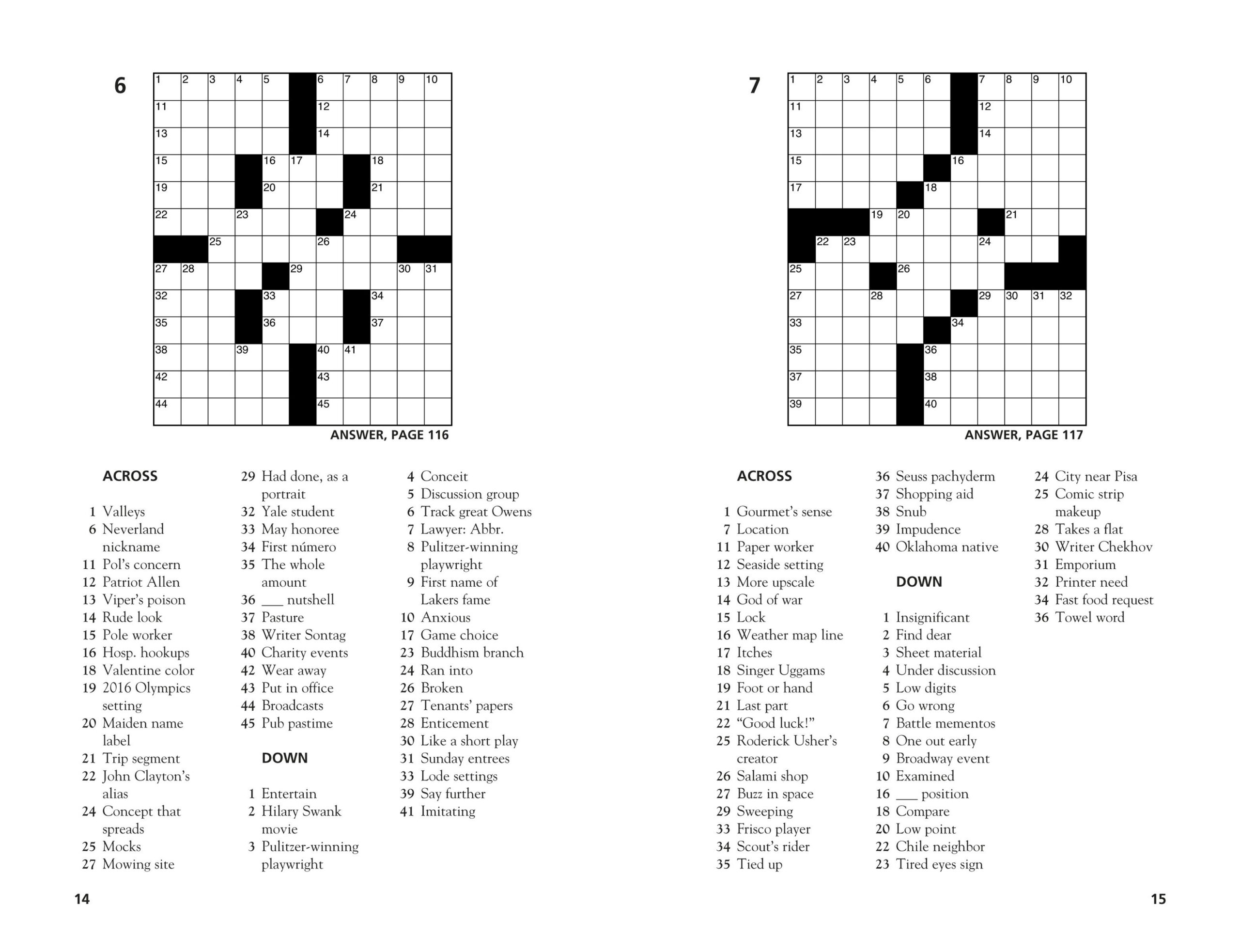 100 Relaxing Crosswordsthomas Joseph: 9781454917922 - Union within Printable Thomas Joseph Crossword Puzzle For Today