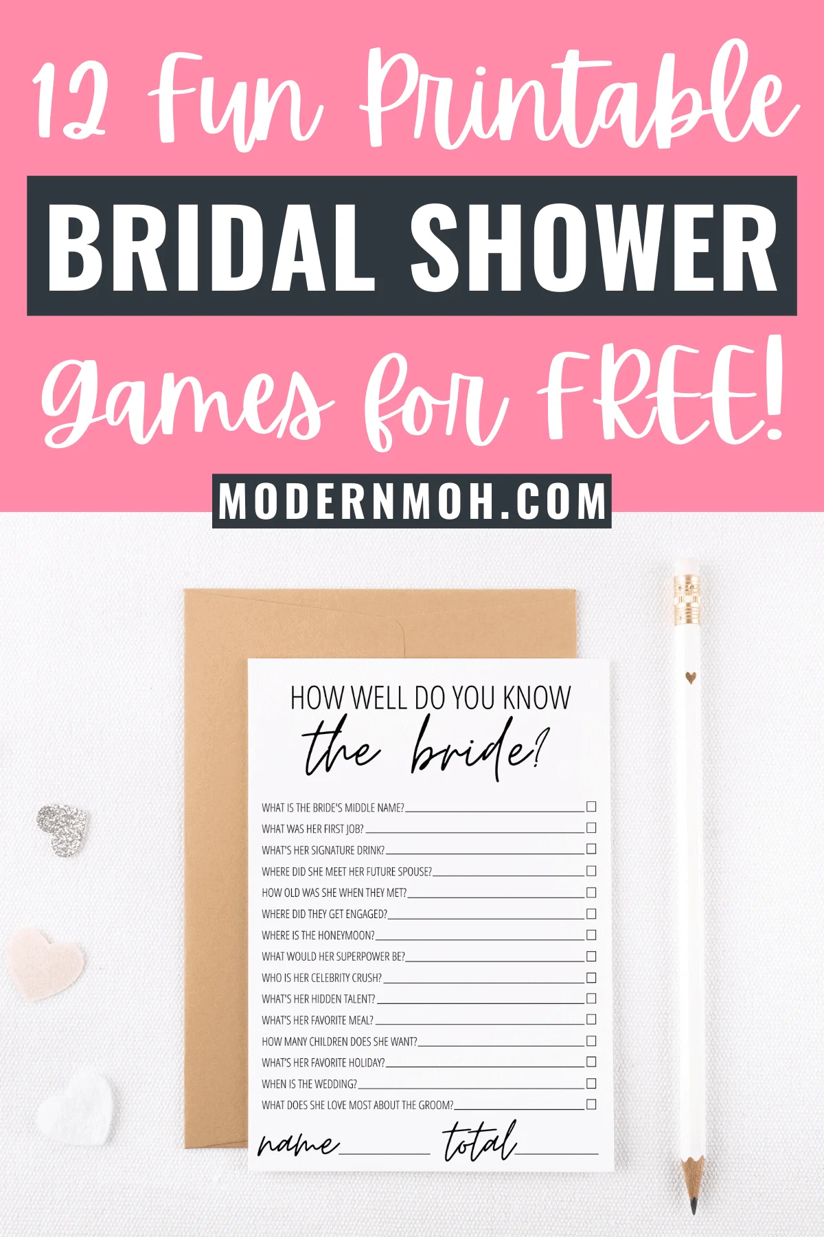 12 Free Printable Bridal Shower Games | Modern Moh throughout Wedding Shower Games Printable Free