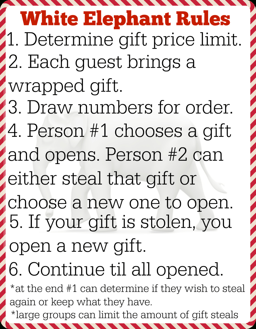 12 White Elephant Gifts + Printable White Elephant Rules - The with White Elephant Gift Rules Printable