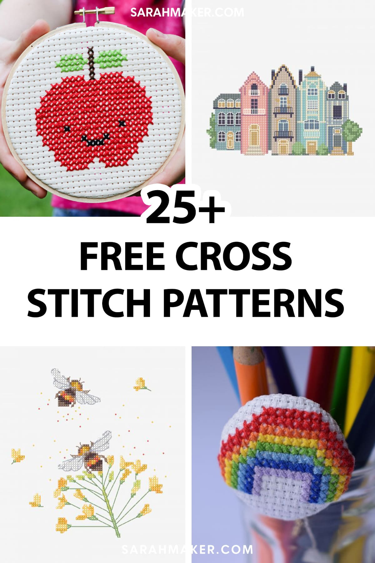 25 Free Cross Stitch Patterns For All Skill Levels - Sarah Maker in Free Printable Counted Cross Stitch Patterns