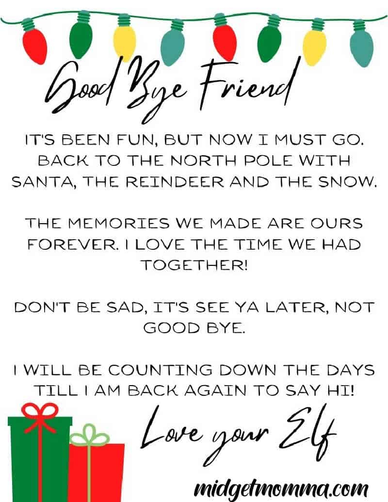 31 Free Elf On The Shelf Goodbye Letter Printables inside Elf on a Shelf Goodbye Letter Printable