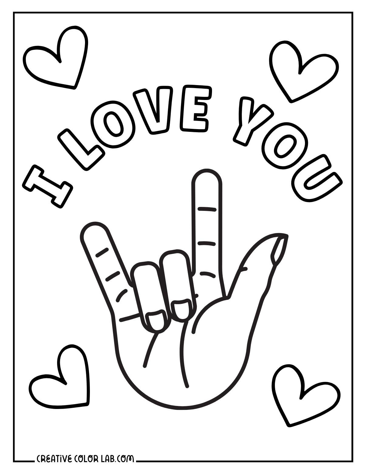 46 I Love You Coloring Pages | Free Pdf Printables intended for I Love You Backgorund A4 Size Printable Pinterest