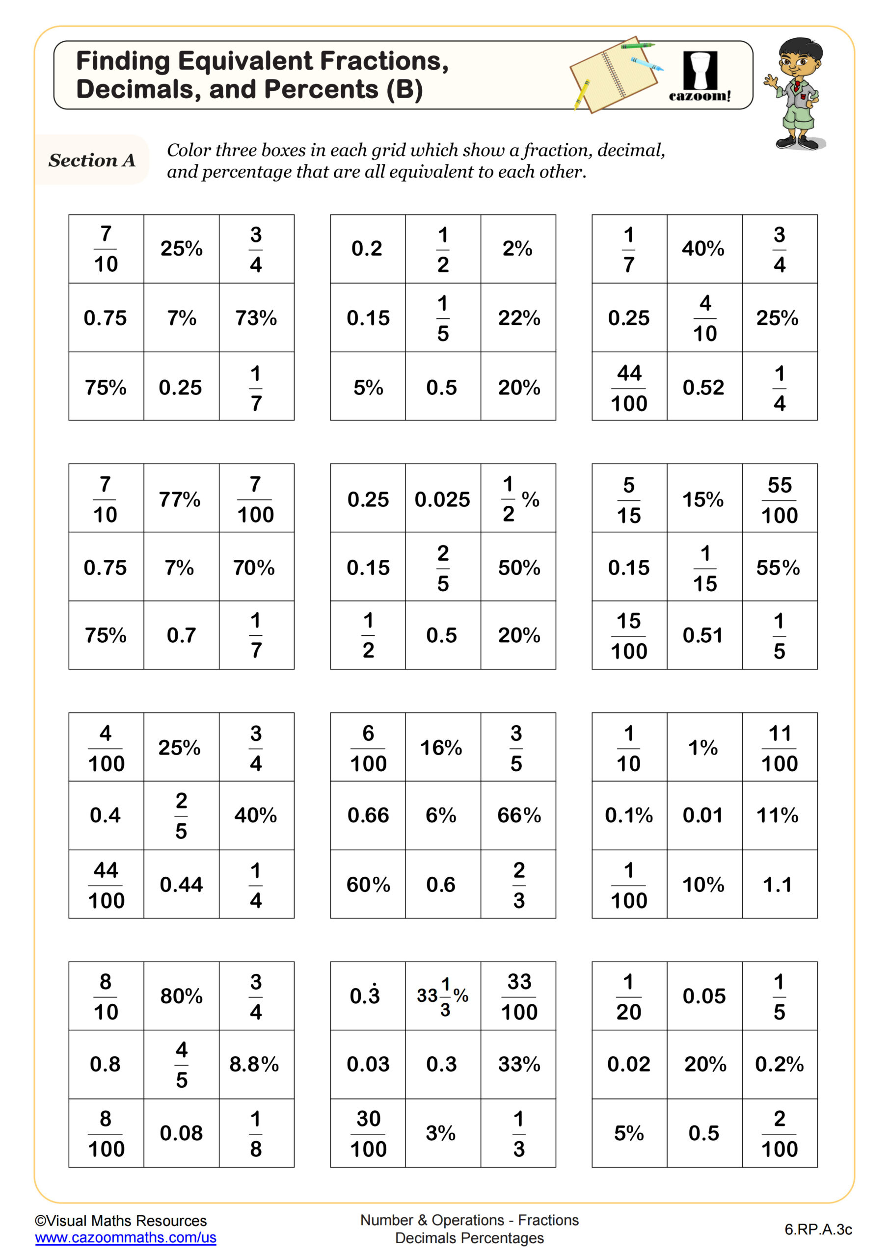 6Th Grade Math Worksheets | Printable Pdf Worksheets | Cazoom Math in Math Worksheets For Sixth Graders Printable