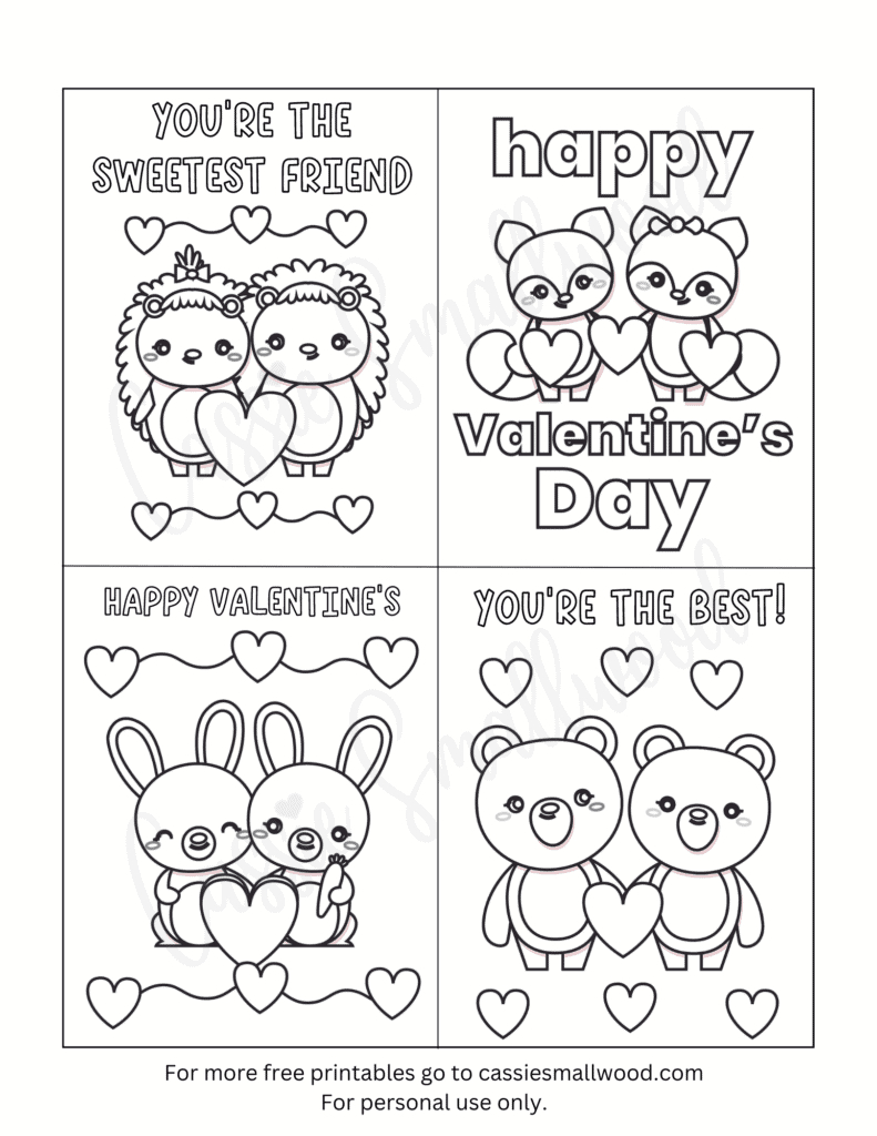 93 Cutest Printable Valentine'S Day Cards To Color - Cassie Smallwood pertaining to Valentine's Day Card Printable