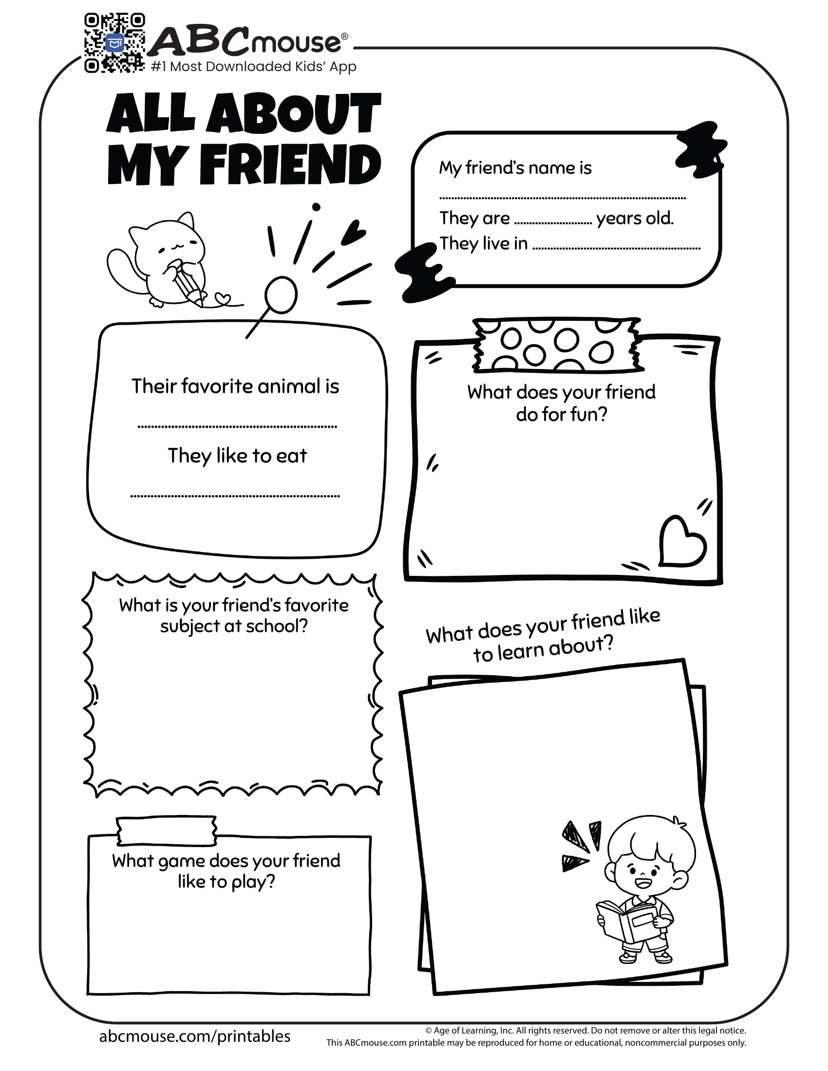 Back To School Worksheets For Kids | Abcmouse pertaining to Free Printable Activity Sheets