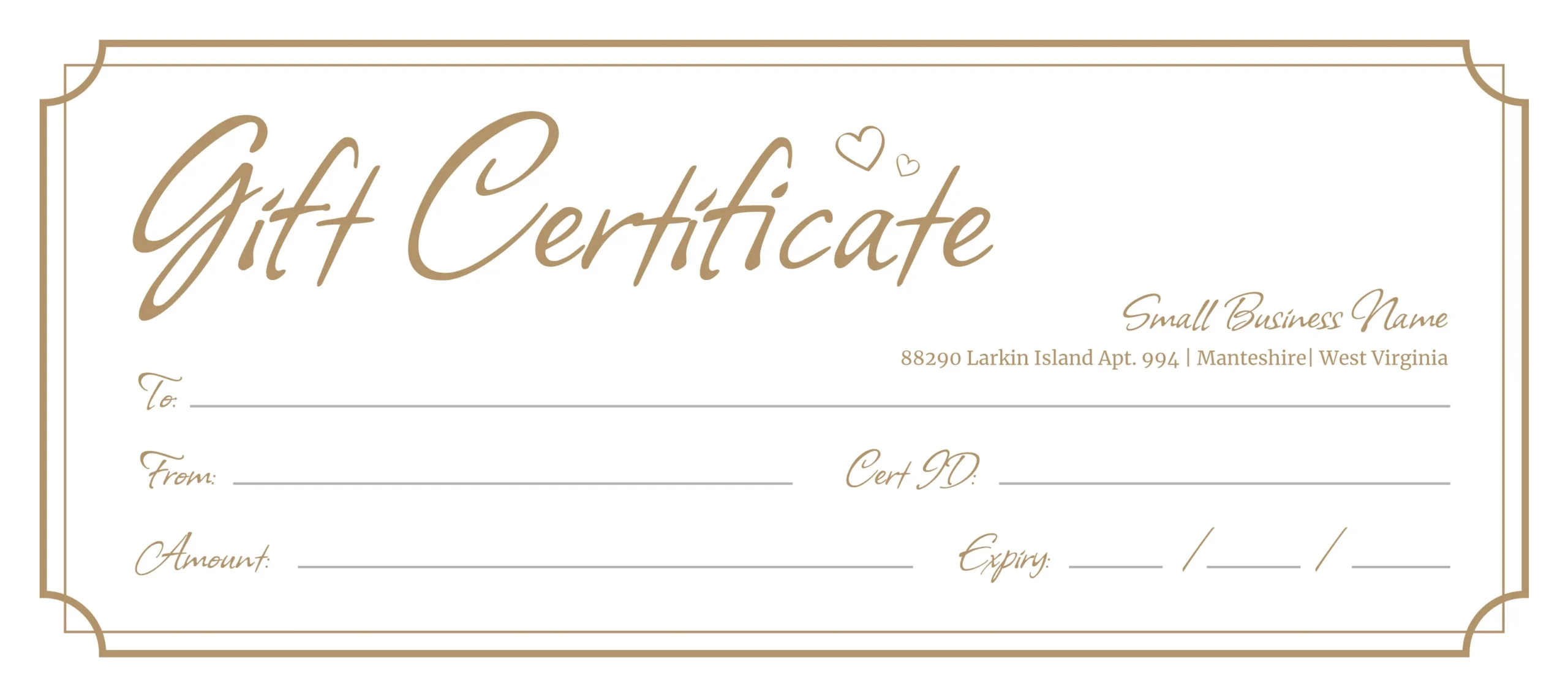 Blank Gift Certificate Free Google Docs Template - Gdoc.io with Free Printable Gift Card Template