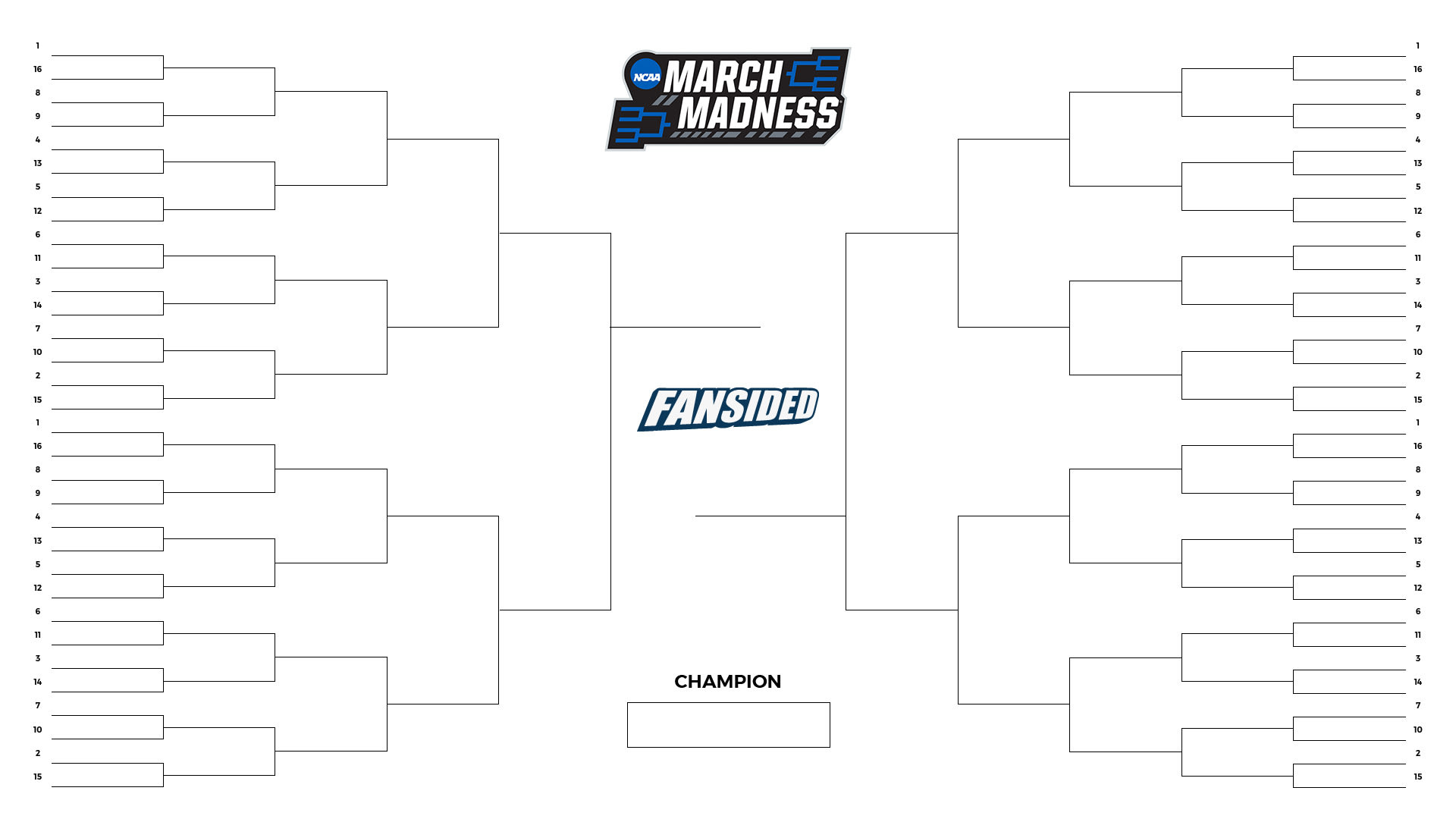 Blank March Madness Bracket: Printable 2023 Ncaa Tournament Bracket with regard to March Madness Printable Bracket Blank