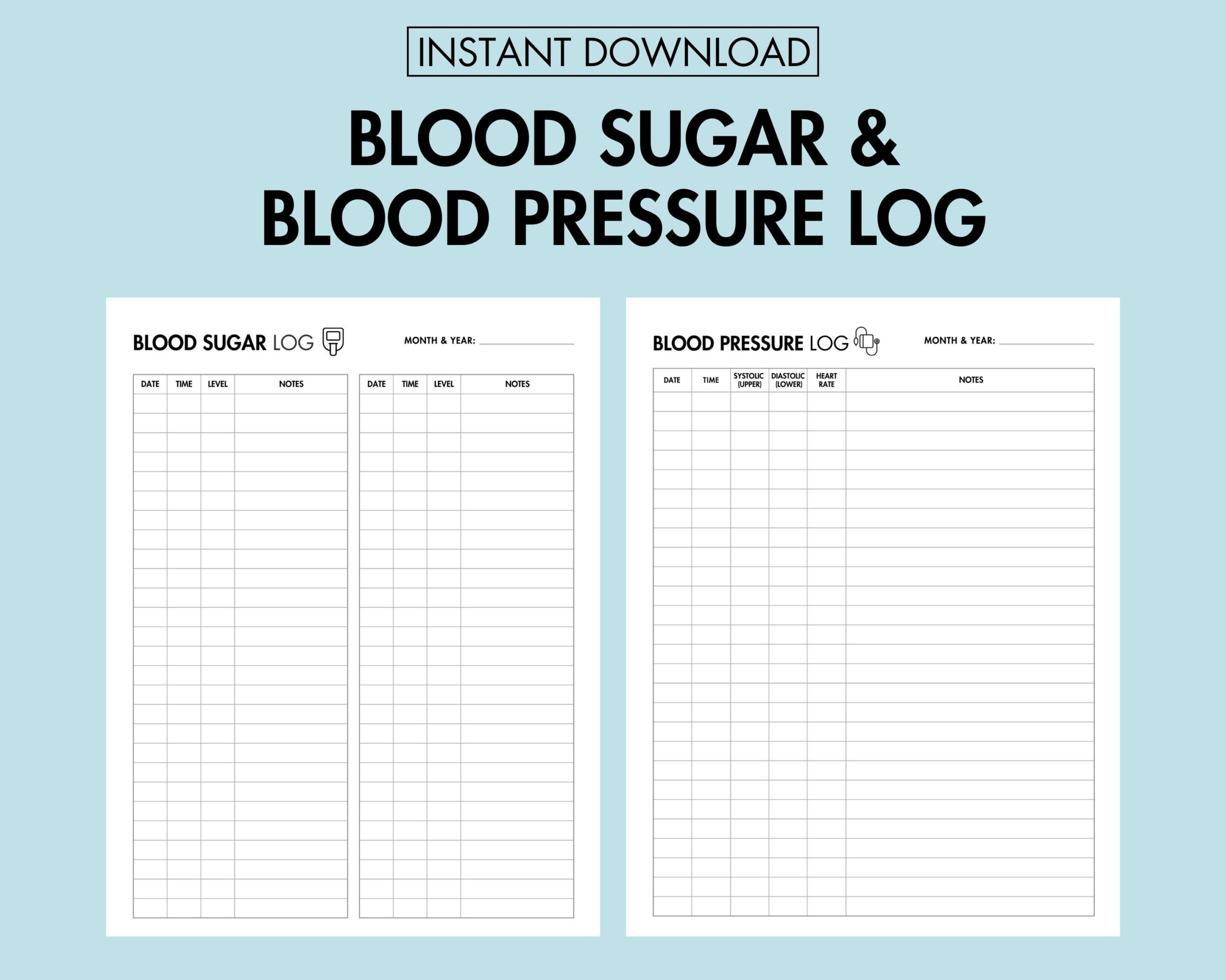 Blood Sugar Log Printable Blood Pressure Log Pdf Blood Glucose in Printable Blood Pressure And Blood Sugar Log Sheet