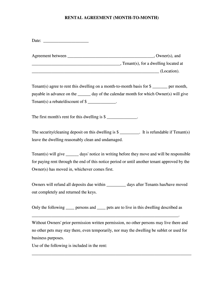 Carroll Rental Agreement Form - Fill Online, Printable, Fillable with regard to Free Printable Basic Rental Agreement Fillable