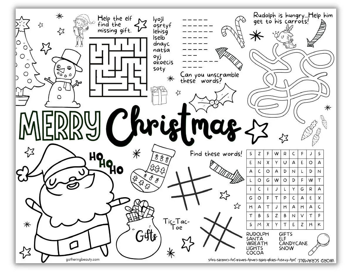 Christmas Coloring Activities For Kids - Free Printable in Children'S Christmas Activity Printables