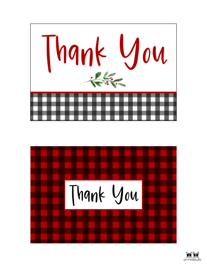 Christmas Thank You Cards - 25 Free Printable Cards | Printabulls intended for Christmas Thank You Card Printable