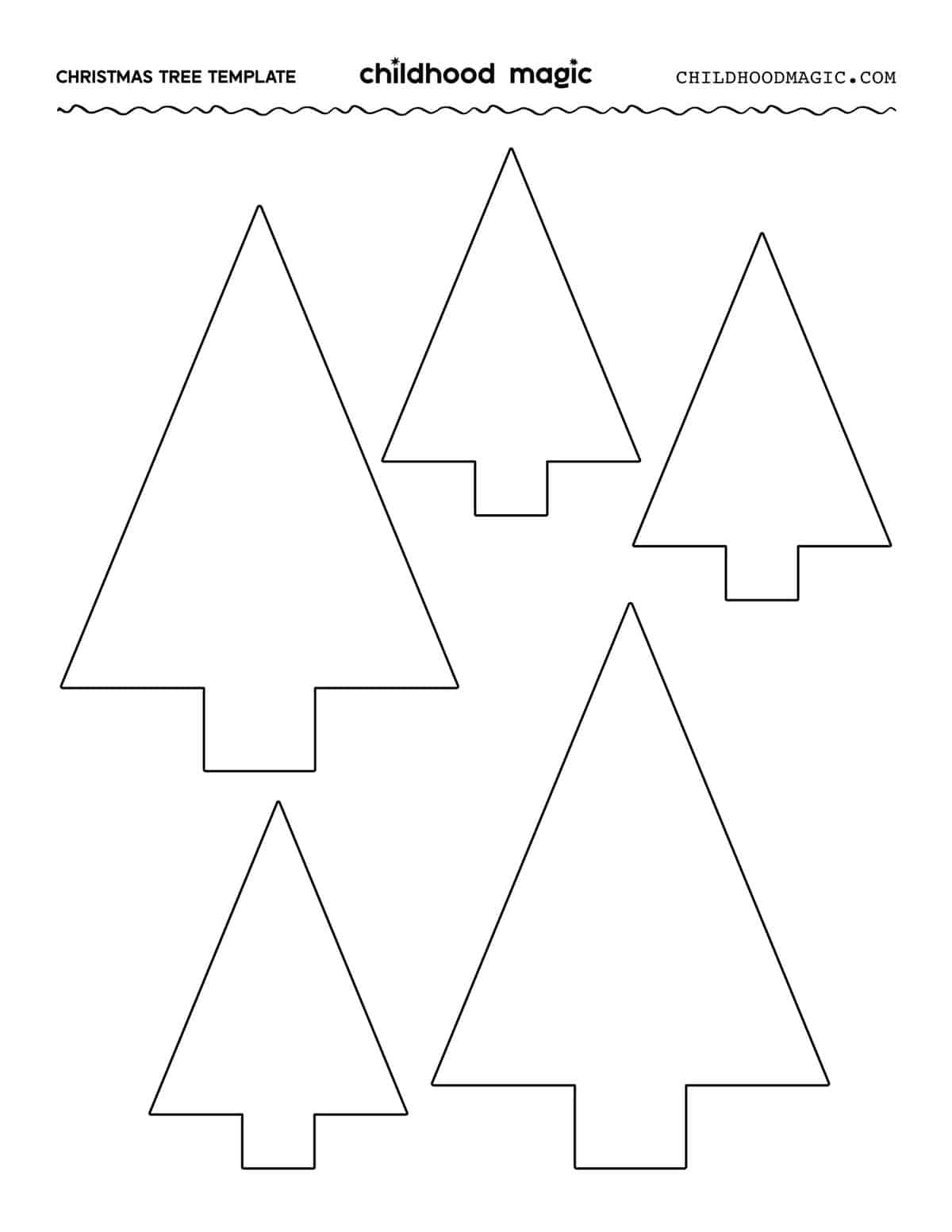 Christmas Tree Outline - Childhood Magic for Free Christmas Tree Template Printable