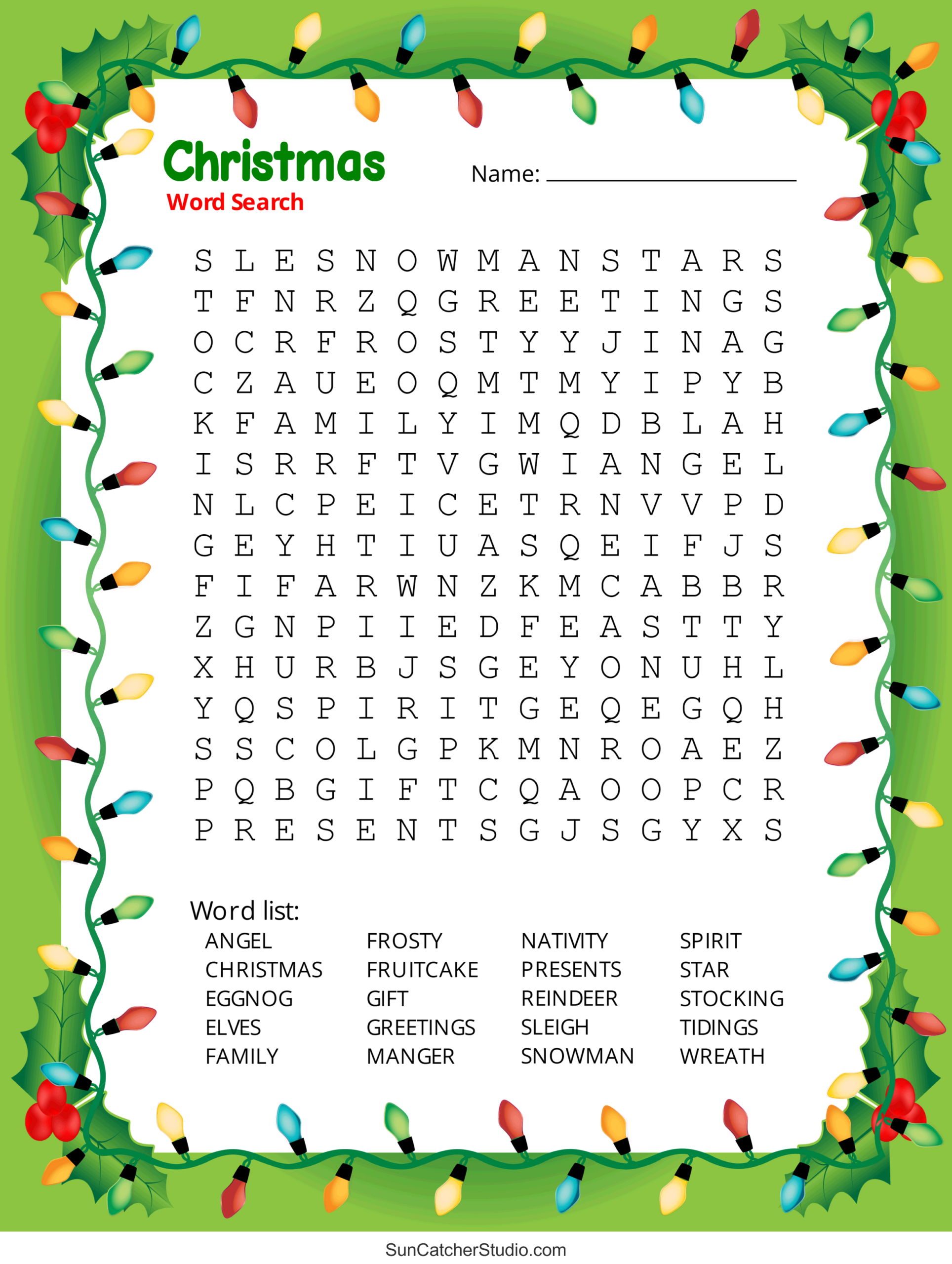 Christmas Word Search (Free Printable Pdf Puzzles) – Free intended for Free Printable Christmas Word Searches