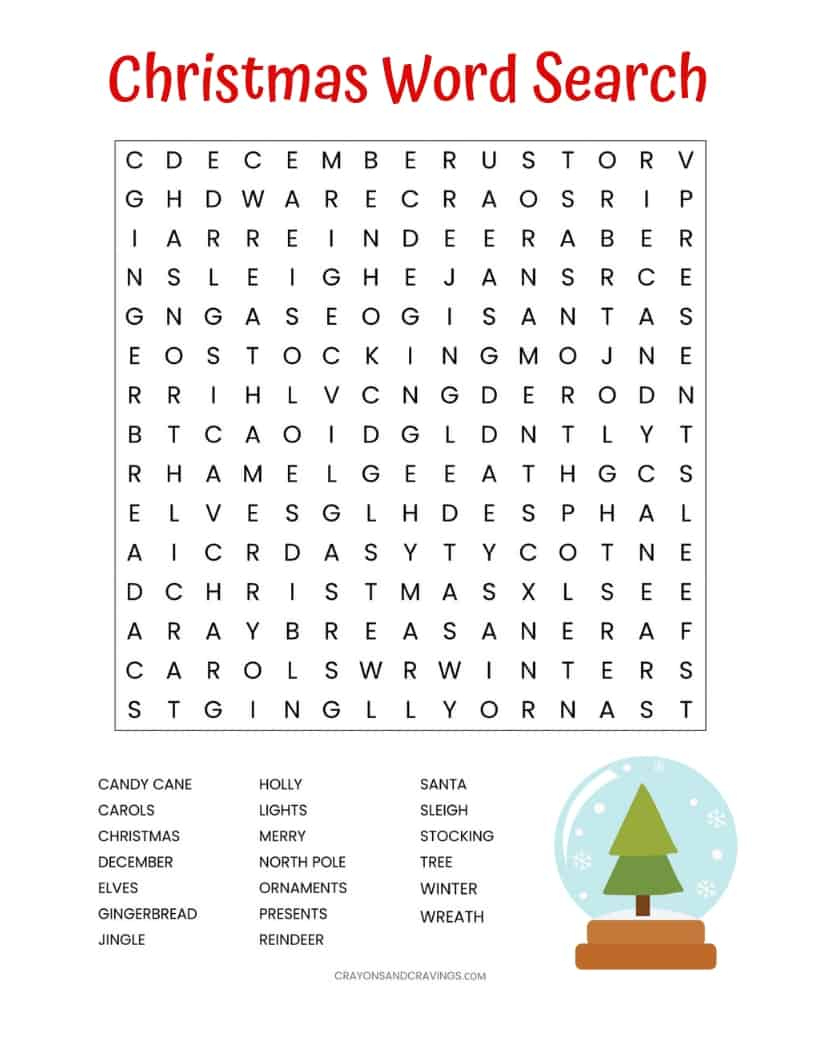 Christmas Word Search Printable (For Kids Or Adults) regarding Free Printable Christmas Word Searches