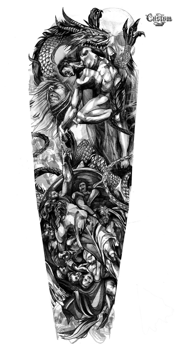 Custom Tattoo Design - Custom Designed Tattoos And Sleeves within Printable Sleeve Tattoos For Men