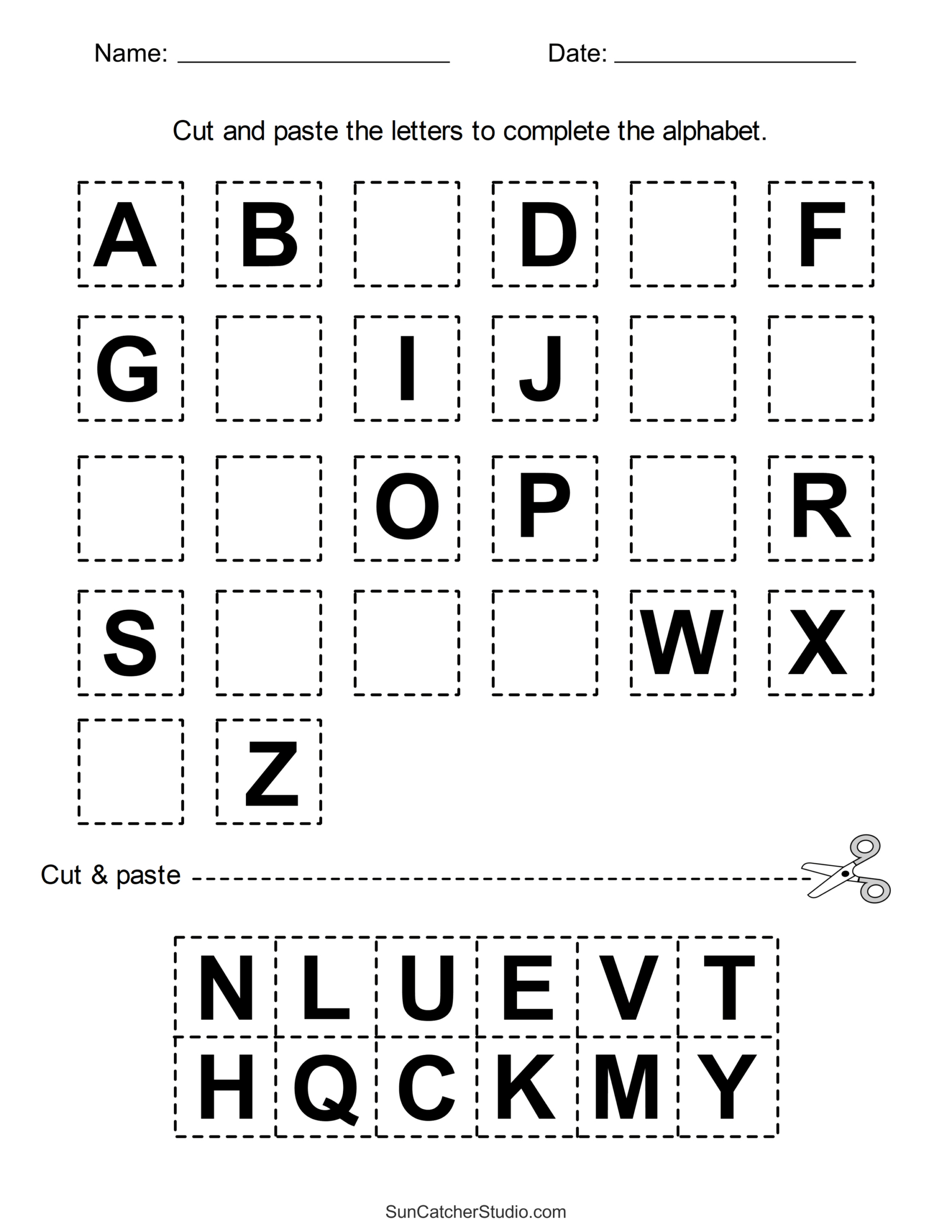 Cut And Paste Worksheets (Printable Activities For Kids) – Free in Free Pre K Printable Worksheets