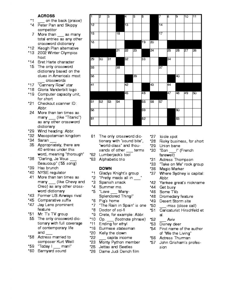 Daily Commuter Crossword Puzzle Printable - Printable regarding Daily Commuter Crossword Puzzle Printable