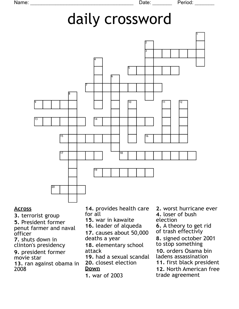 Daily Crossword - Wordmint throughout Free Daily Printable Crossword Puzzles