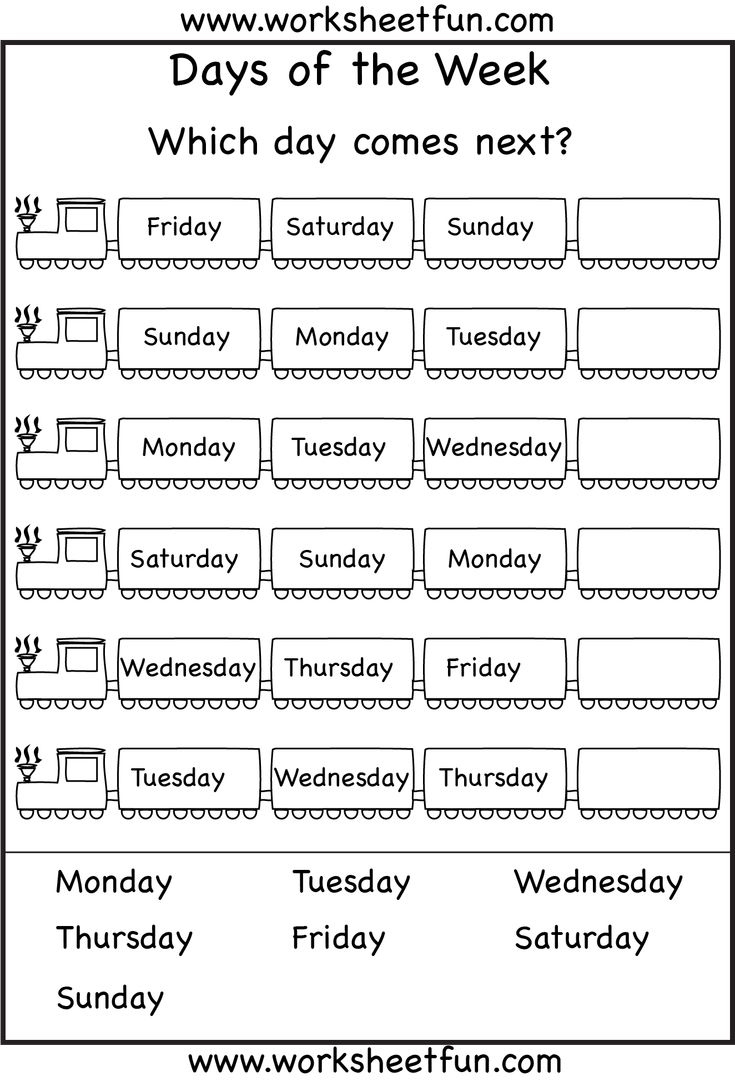 Days Of The Week – 1 Worksheet / Free Printable Worksheets pertaining to Days of the Week Printables