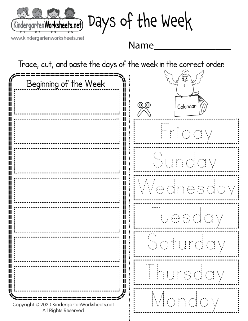 Days Of The Week Worksheet - Free Printable, Digital, & Pdf regarding Days of the Week Printable