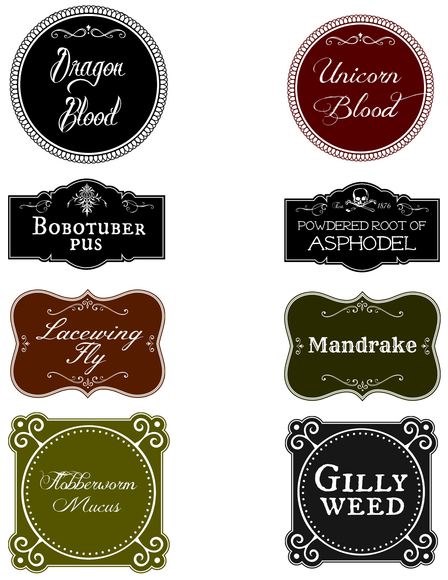 Diy Harry Potter Potion Bottles With Free Printable Labels (And in Free Printable Harry Potter Potion Labels