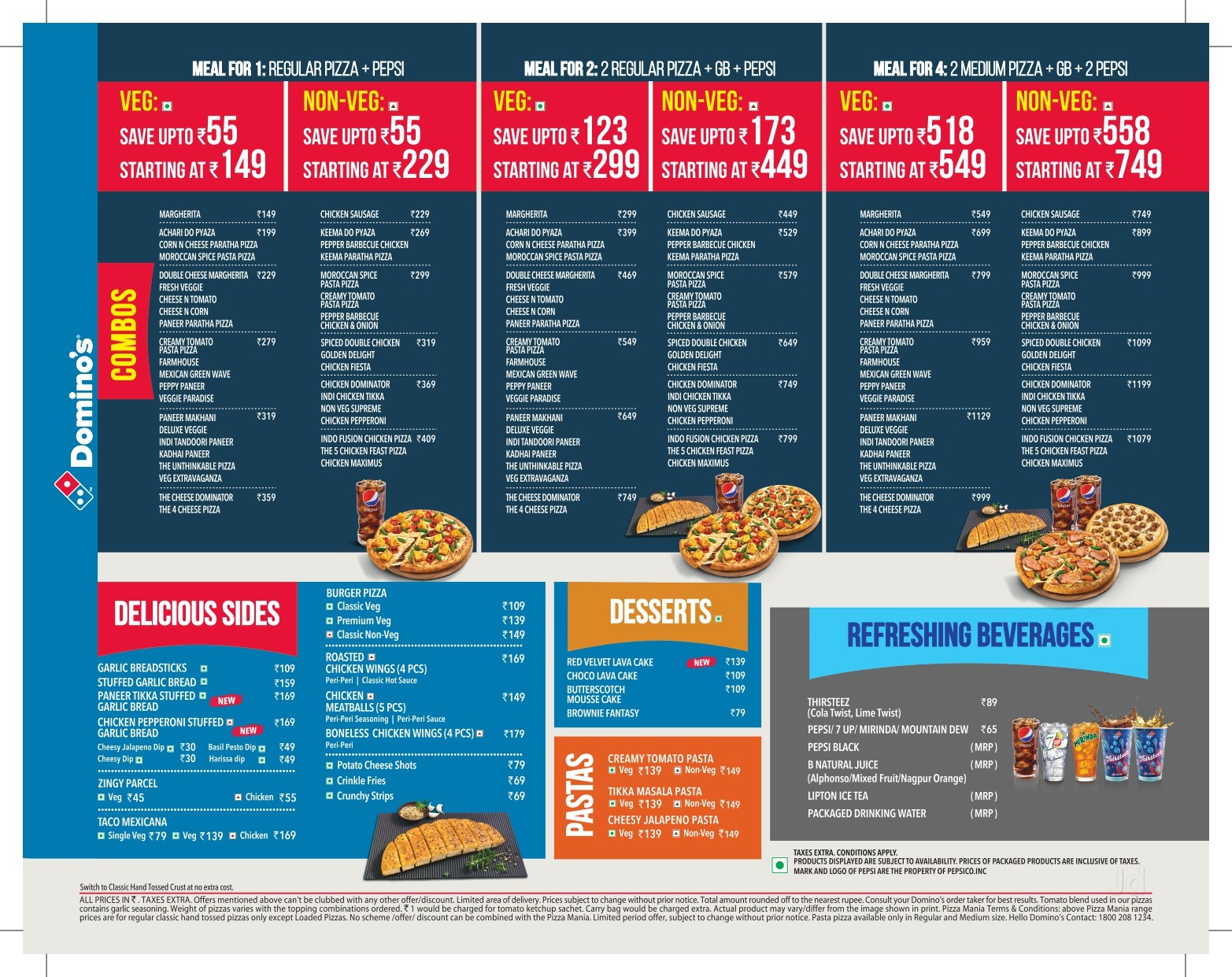 Domino'S Pizza In Indore - Dominos Pizza Restaurants Near Me intended for Printable Domino's Pizza Menu with Prices