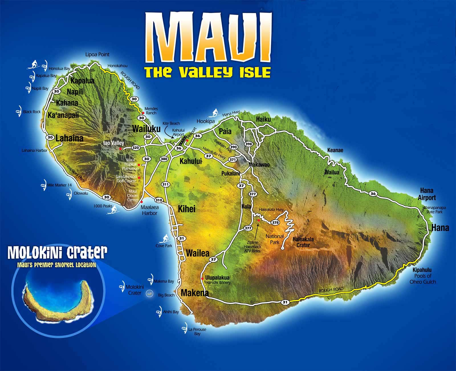 Download Free Maps Maui, Hawaii - Manaloharentacar pertaining to Printable Map of Maui Hawaii