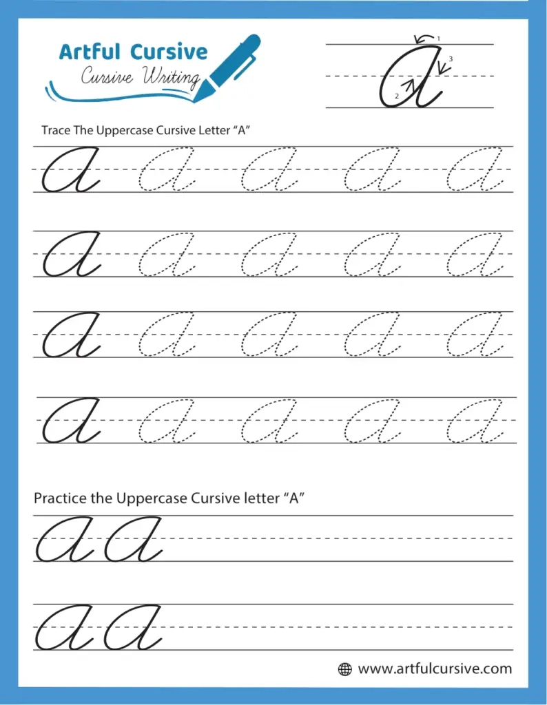 Download Free Printable Cursive Writing Worksheets - Artful Cursive in Free Printable Cursive Handwriting Worksheets