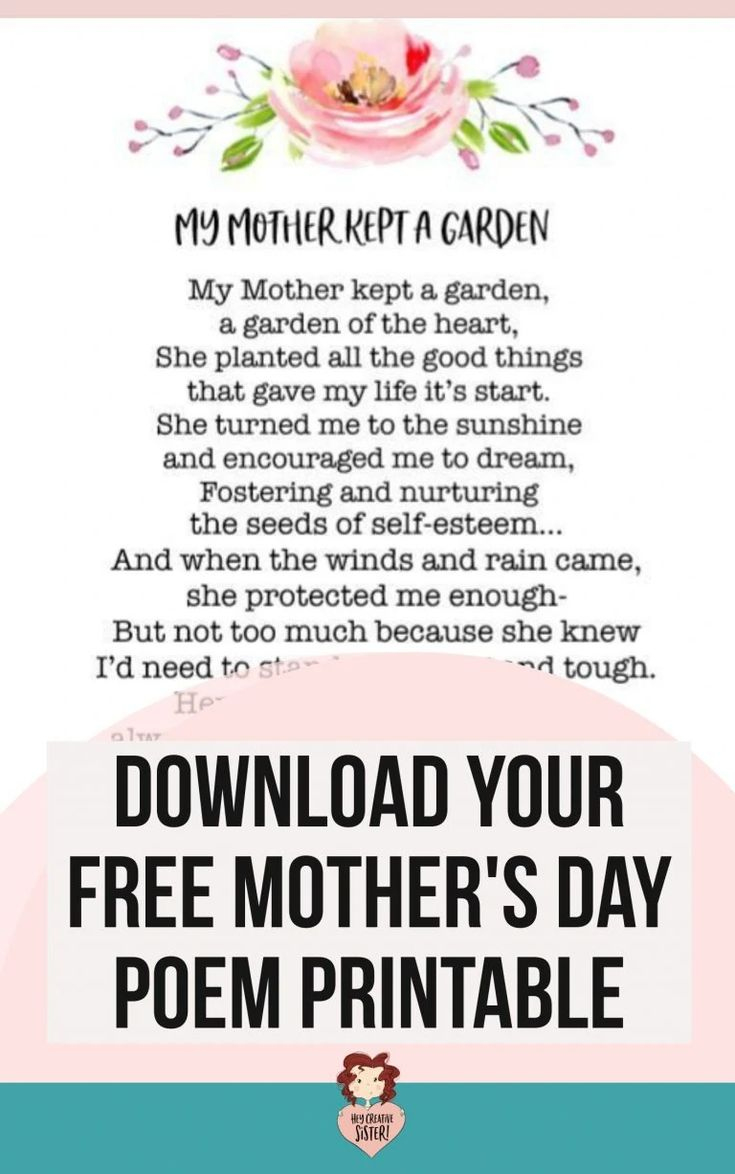Download This Beautiful Free Printable Mother&#039;S Day Poem! with regard to Mothers Day Poems Free Printables