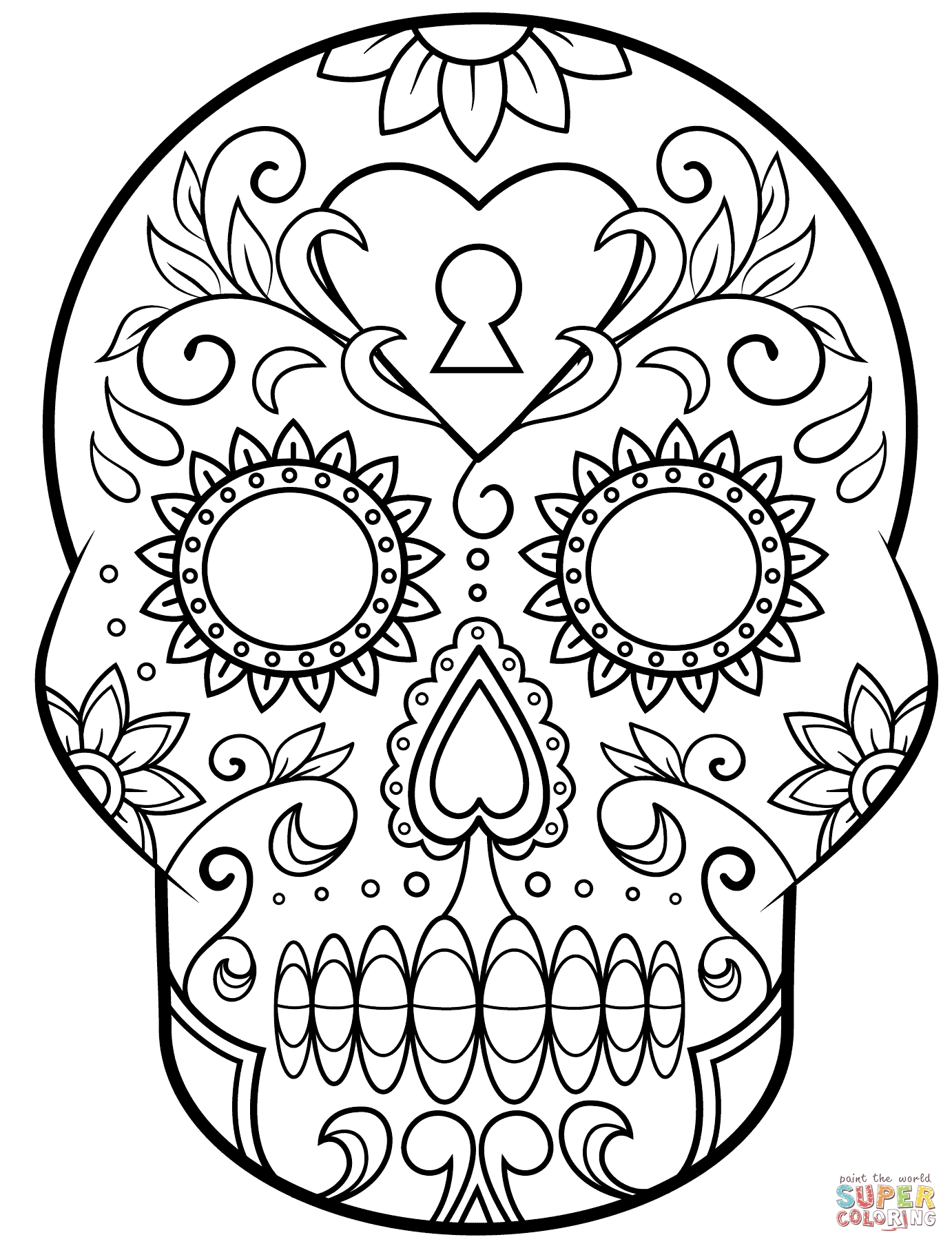 Drawing Of Días De Los Muertos (Day Of The Dead) Free To Print And regarding Day Of The Dead Printable Images