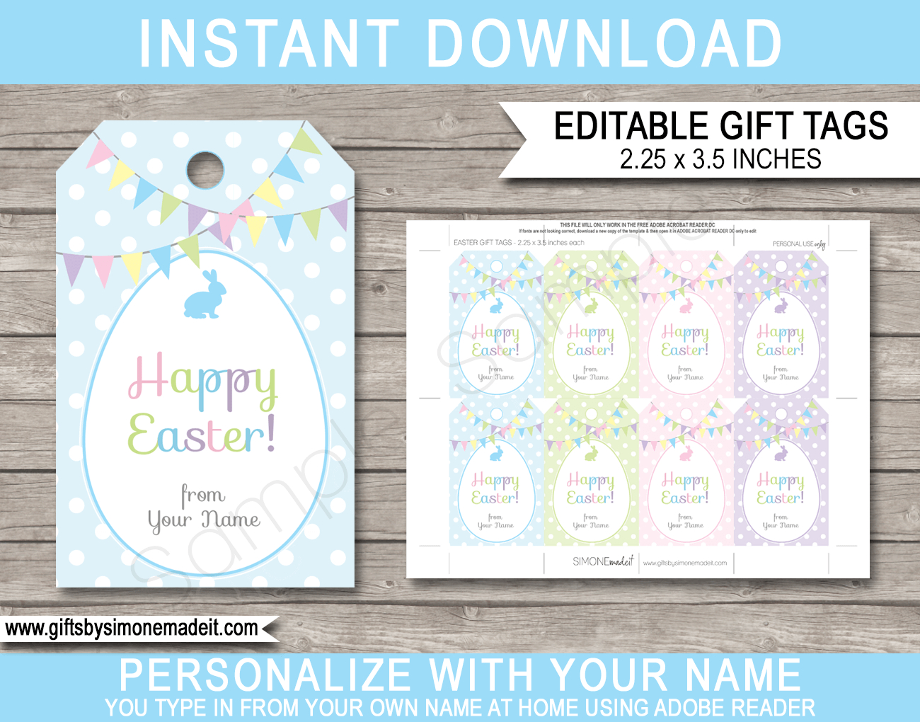 Easter Gift Tags regarding Printable Easter Gift Tags Free