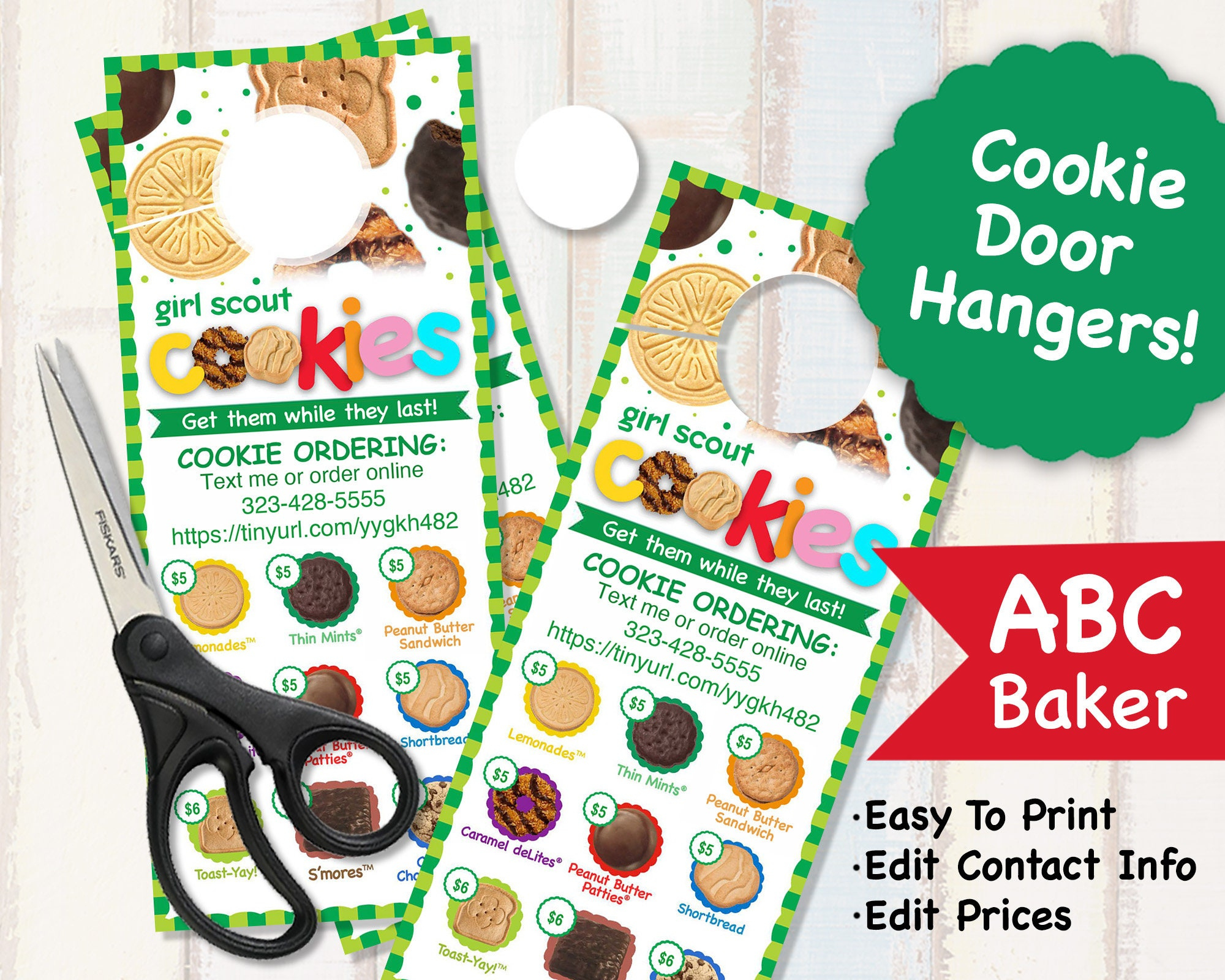 Editable Abc Baker 2021 Girl Scout Door Hanger Girls Scouts regarding Editable Door Sign Printable Free Girls