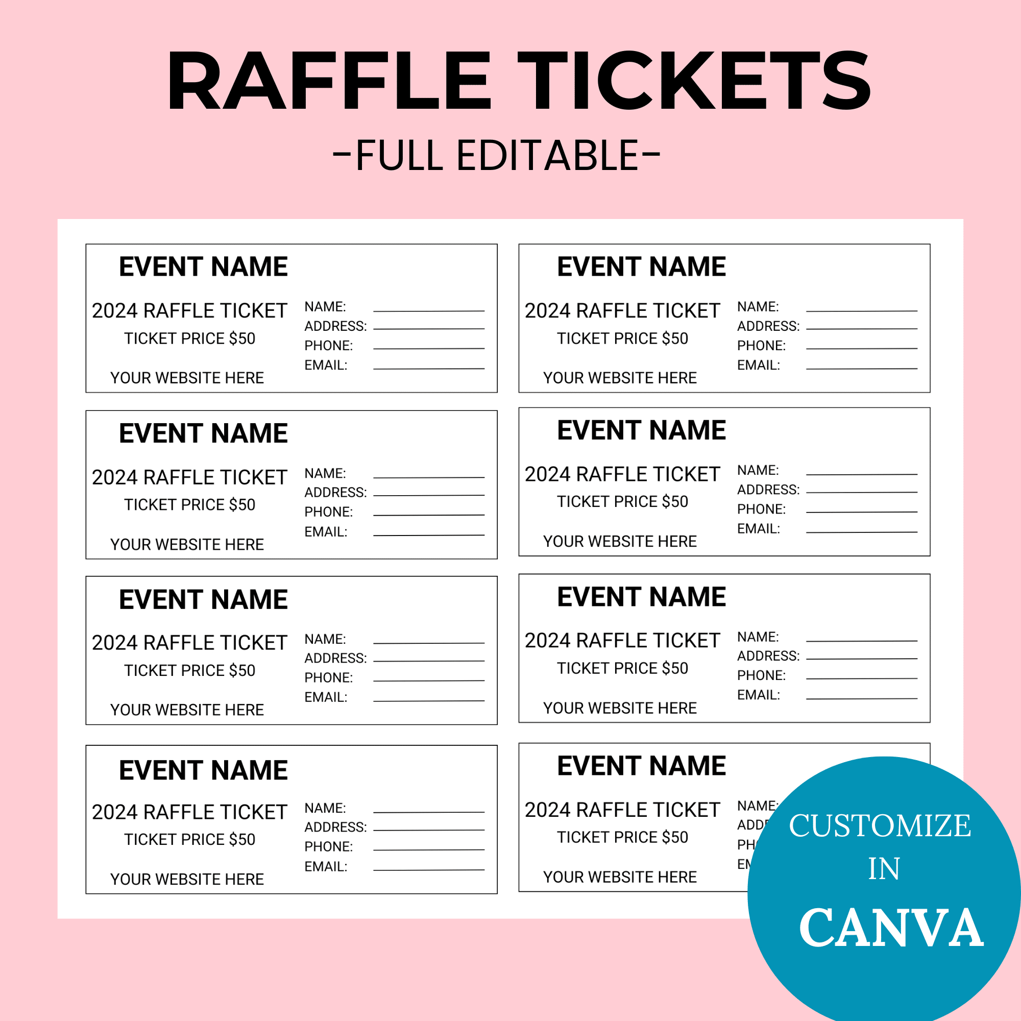 Editable Raffle Ticket Printable regarding Raffle Ticket Template Free Printable