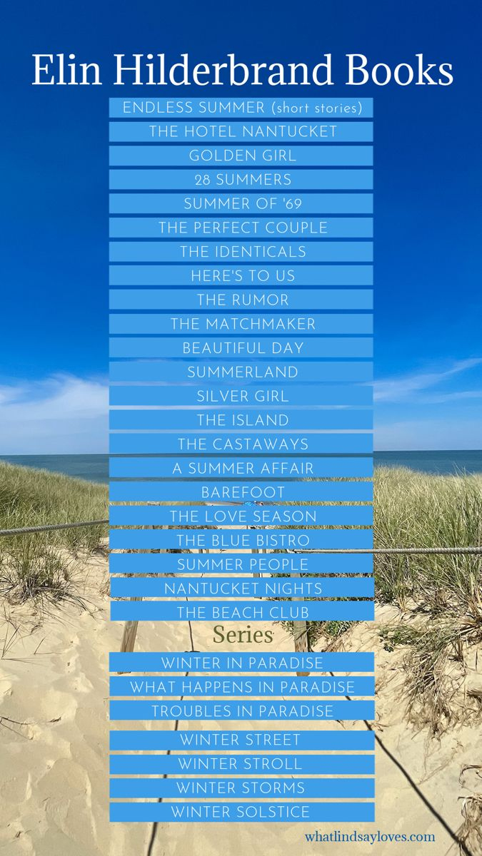 Elin Hilderbrand Books Reading Checklist with regard to Elin Hilderbrand Books In Order Printable List