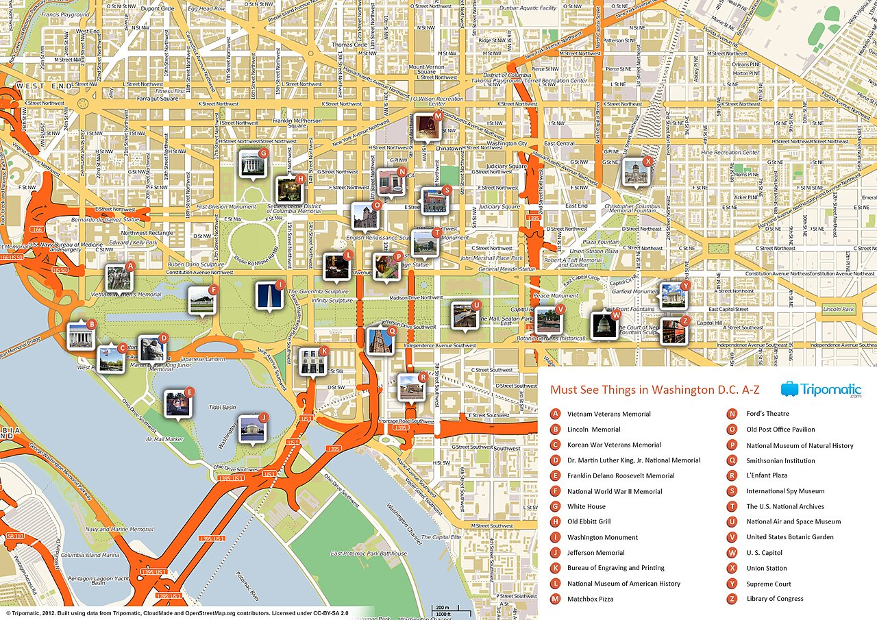 File:washington Dc Printable Tourist Attractions Map intended for Washington Dc Tourist Map Printable