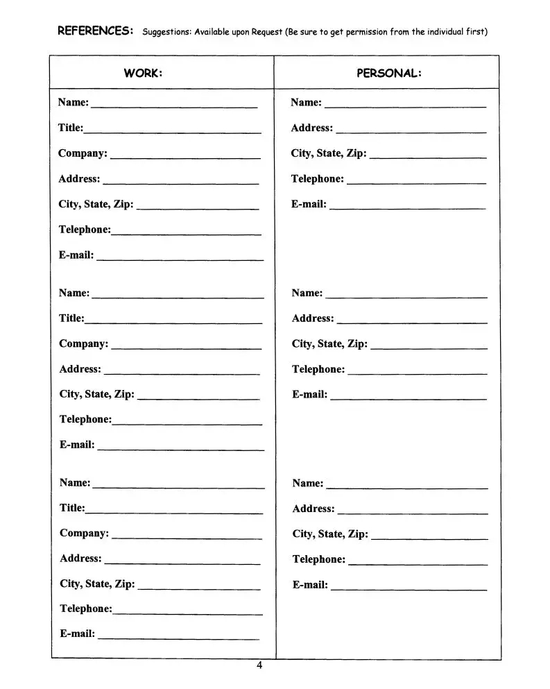 Fill In The Blank Resume Worksheet Pdf Form - Formspal throughout Fill in Blank Printable Resume Worksheet