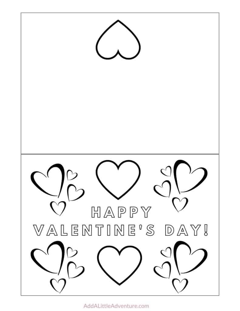 Foldable Printable Valentine'S Day Cards To Color inside Valentine'S Day Card Printable