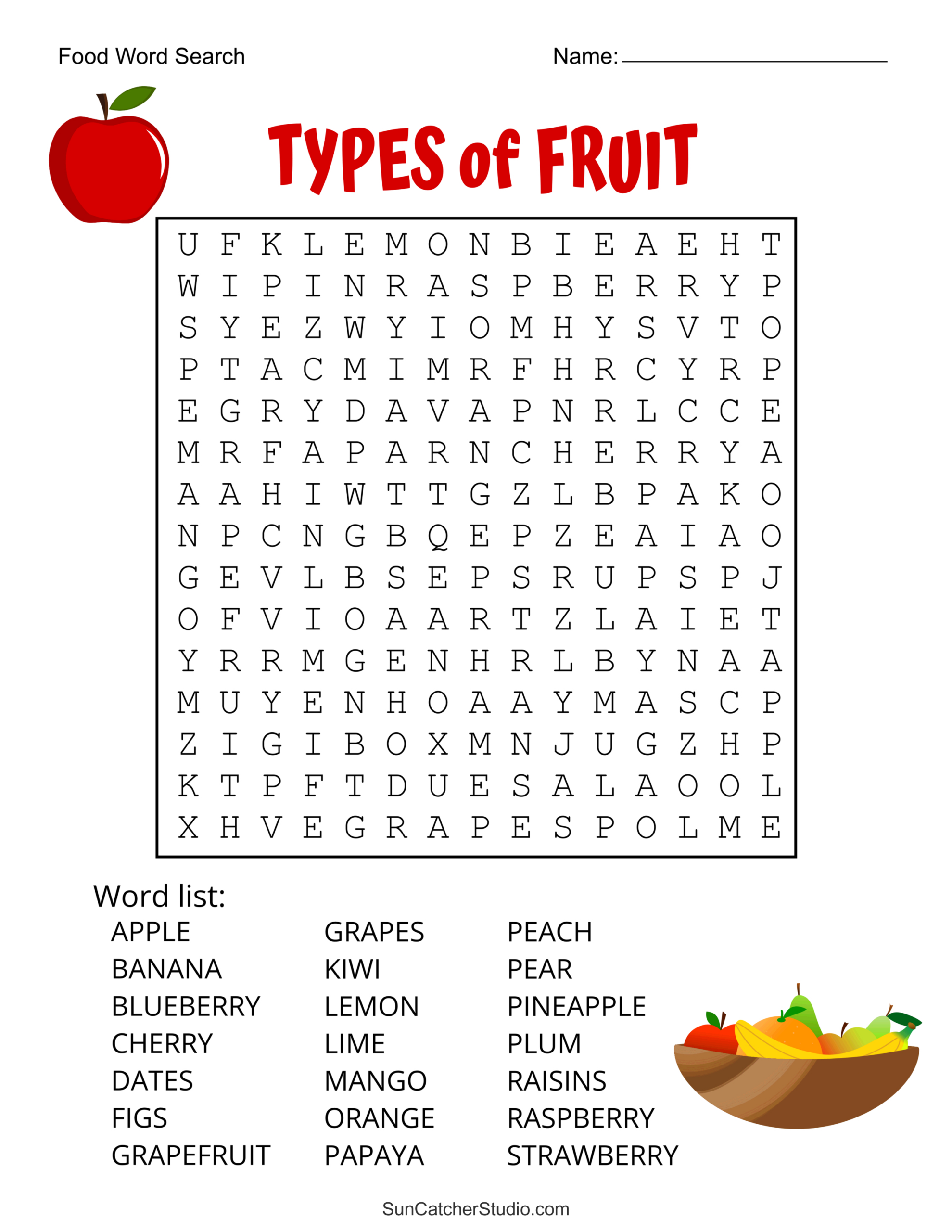 Food Word Search (Free Printable Puzzles) – Free Printables intended for Large Print Word Search Printable Free