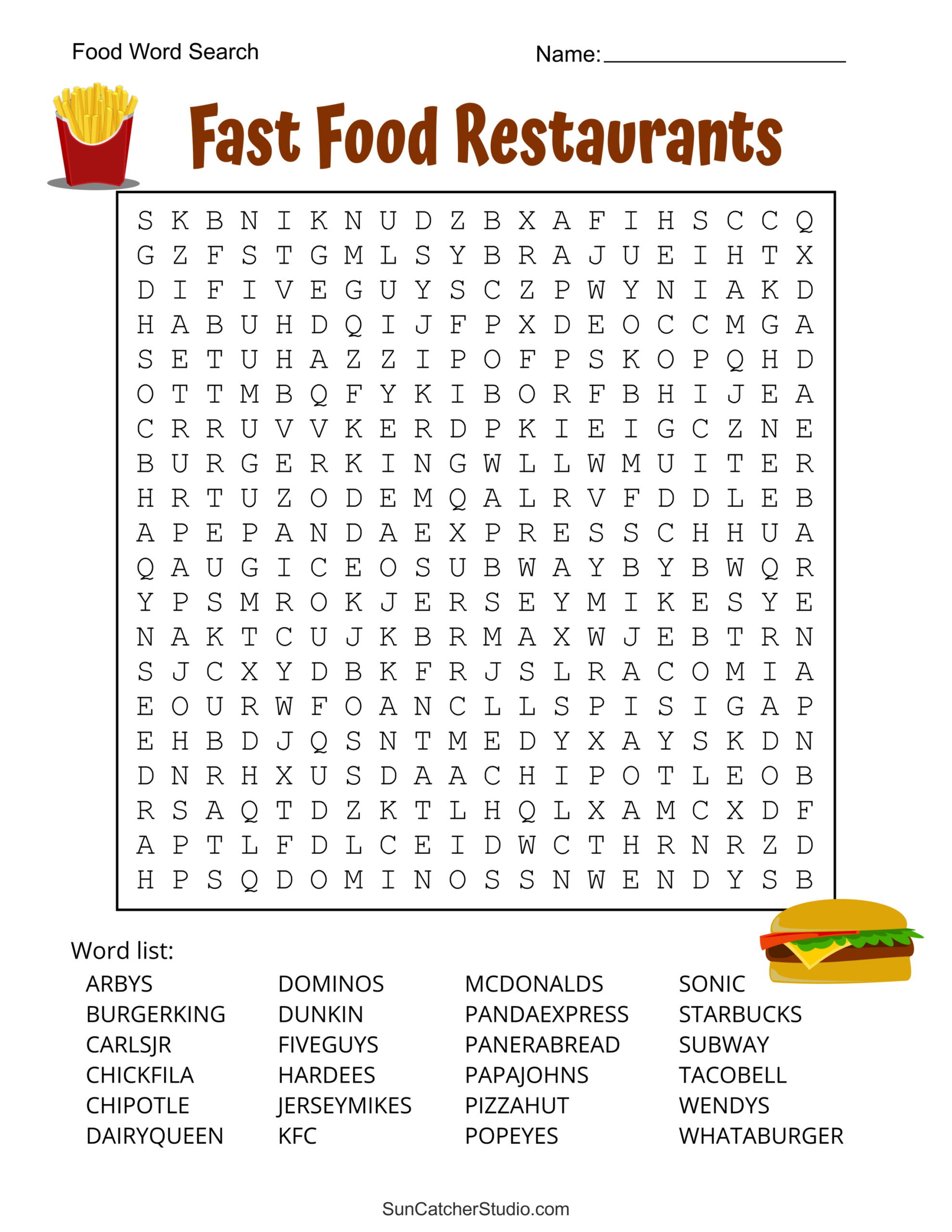 Food Word Search (Free Printable Puzzles) – Free Printables throughout Large Print Printable Word Search