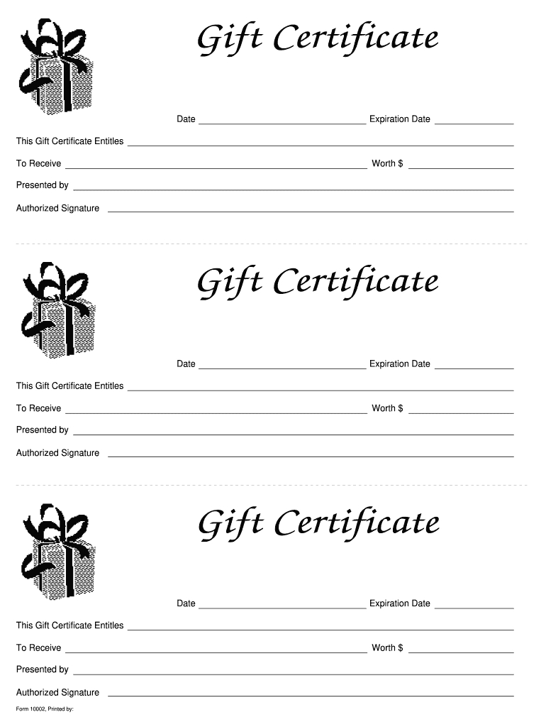 Form 10002 - Fill Online, Printable, Fillable, Blank - Pdffiller pertaining to Free Printable Gift Card Template