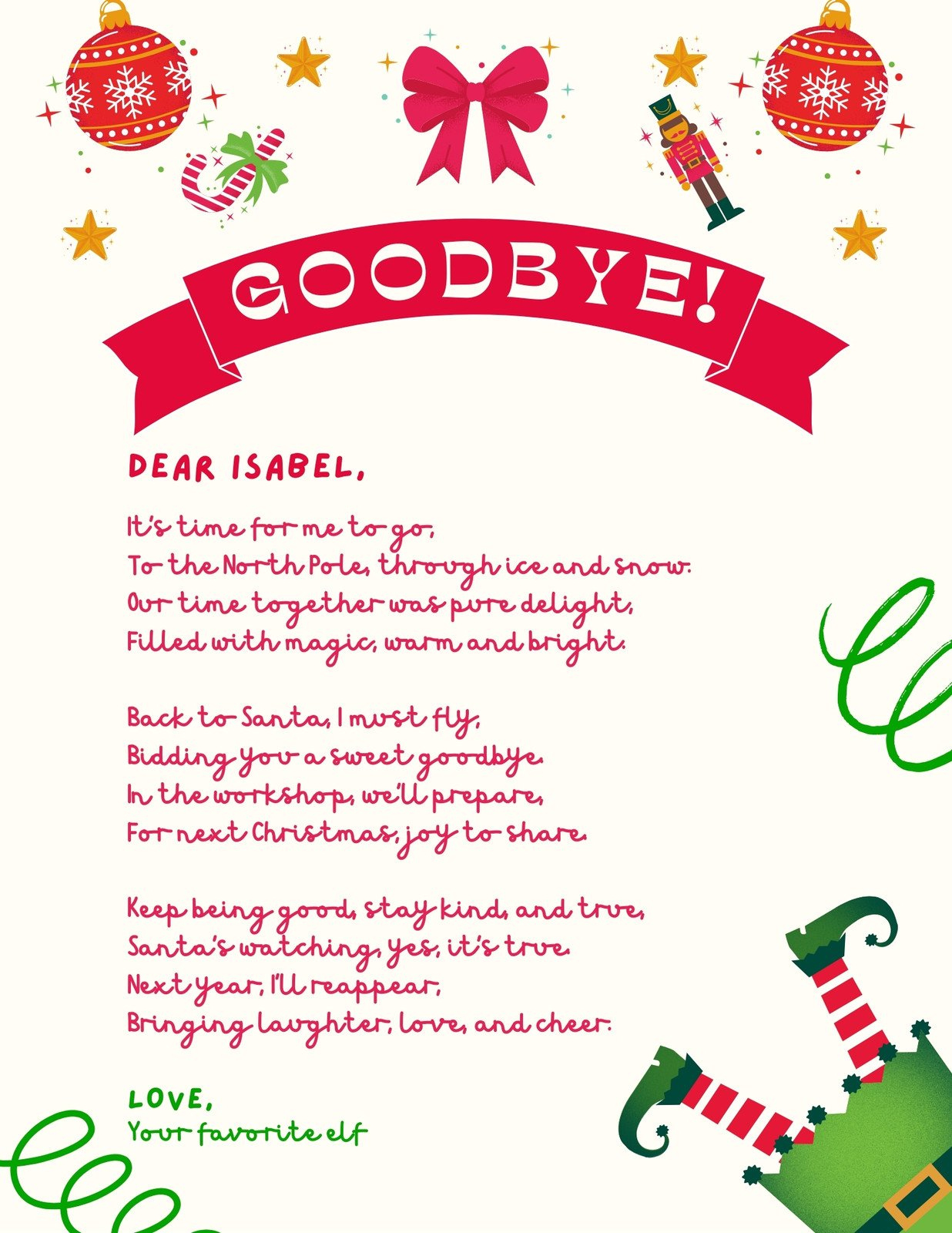 Free And Customizable Elf Templates with Elf on the Shelf Letter Template Free Printable