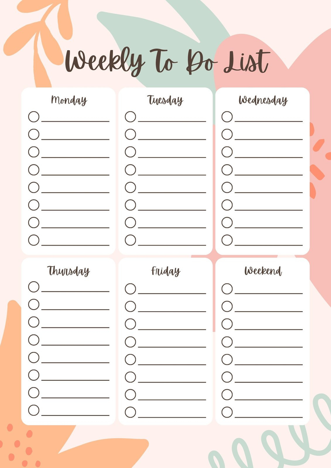 Free And Customizable To Do List Templates with Cute Printable to Do List Free
