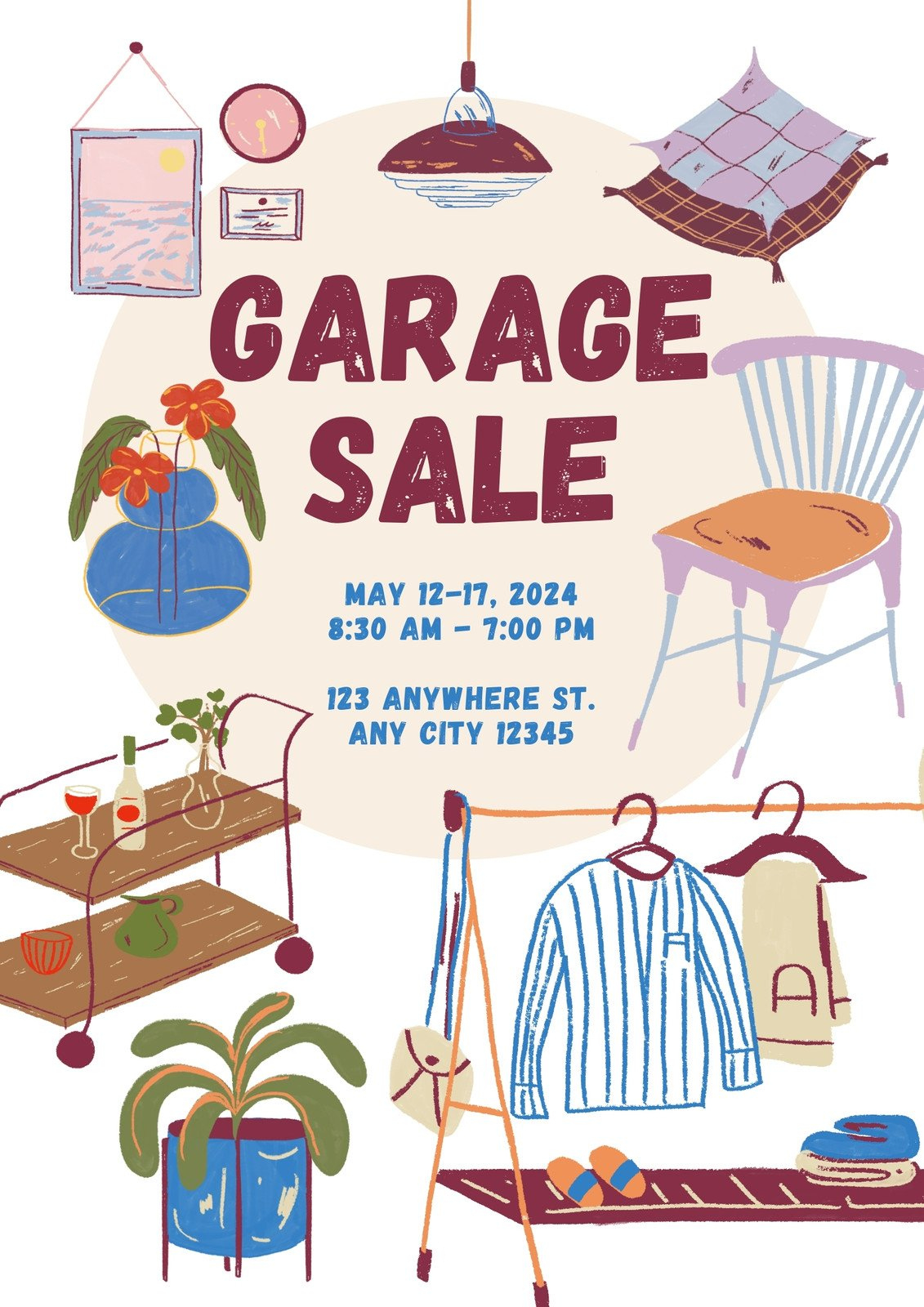 Free And Customizable Yard Sale Templates | Canva regarding Free Printable Garage Sale Signs