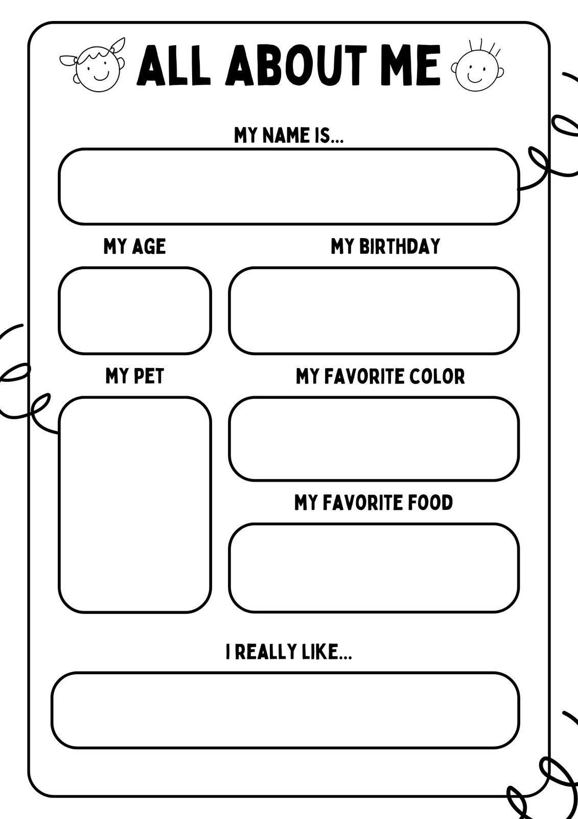 Free And Printable All About Me Worksheet Templates | Canva throughout Todo Sobre Mi Free Printable