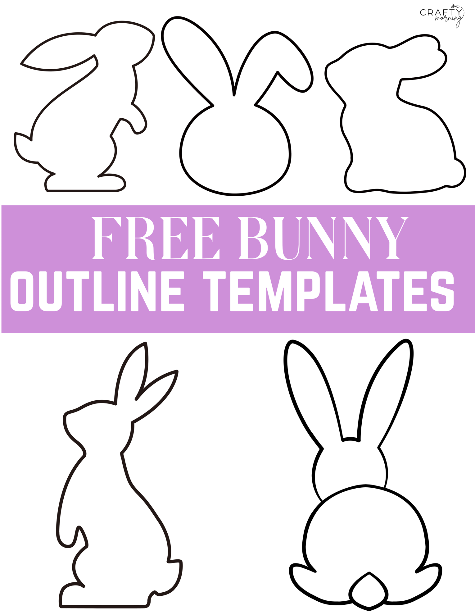 Free Bunny Outlines (Printable Templates) - Crafty Morning pertaining to Cut Out Printable Bunny Template