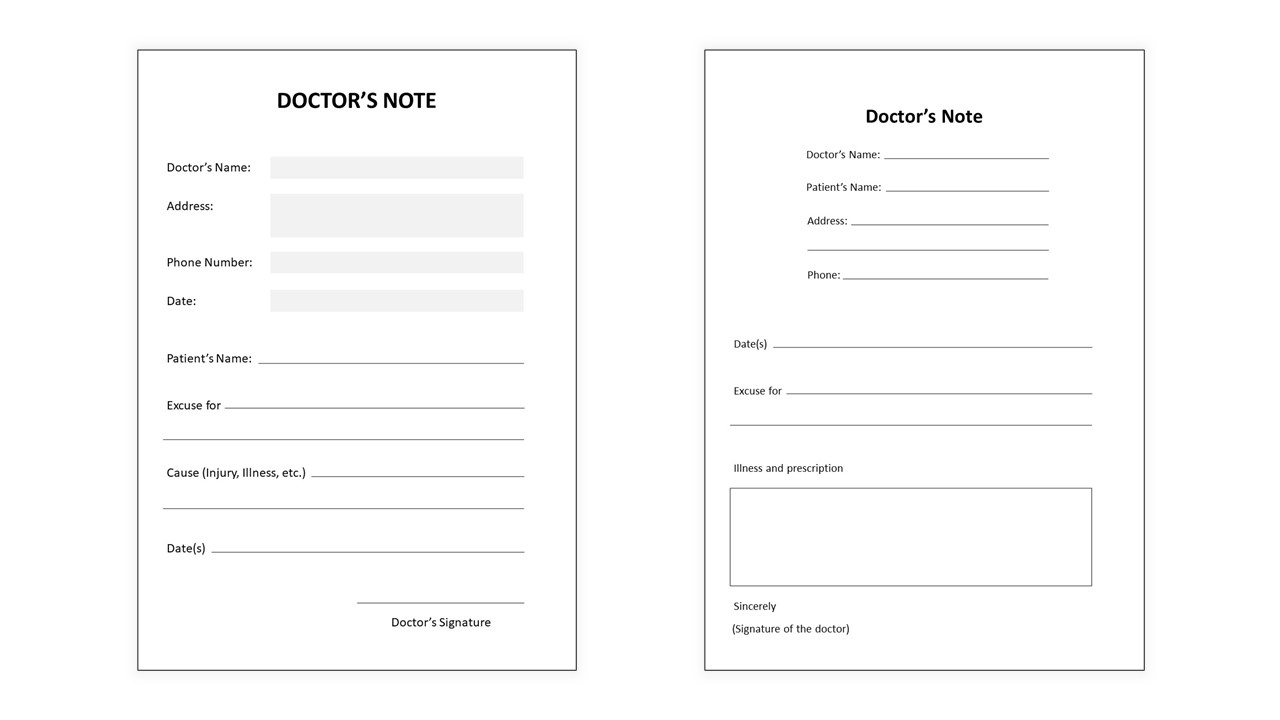 Free Fake Doctors Note Template Powerpoint & Google Slides pertaining to Free Printable Fake Dr Excuses