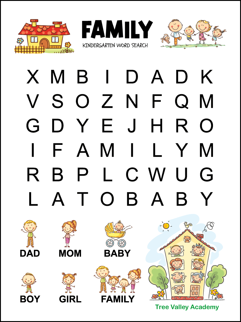Free Free Printable Kindergarten Word Search Worksheets, Download intended for Printable Word Searches For Kindergarteners Free