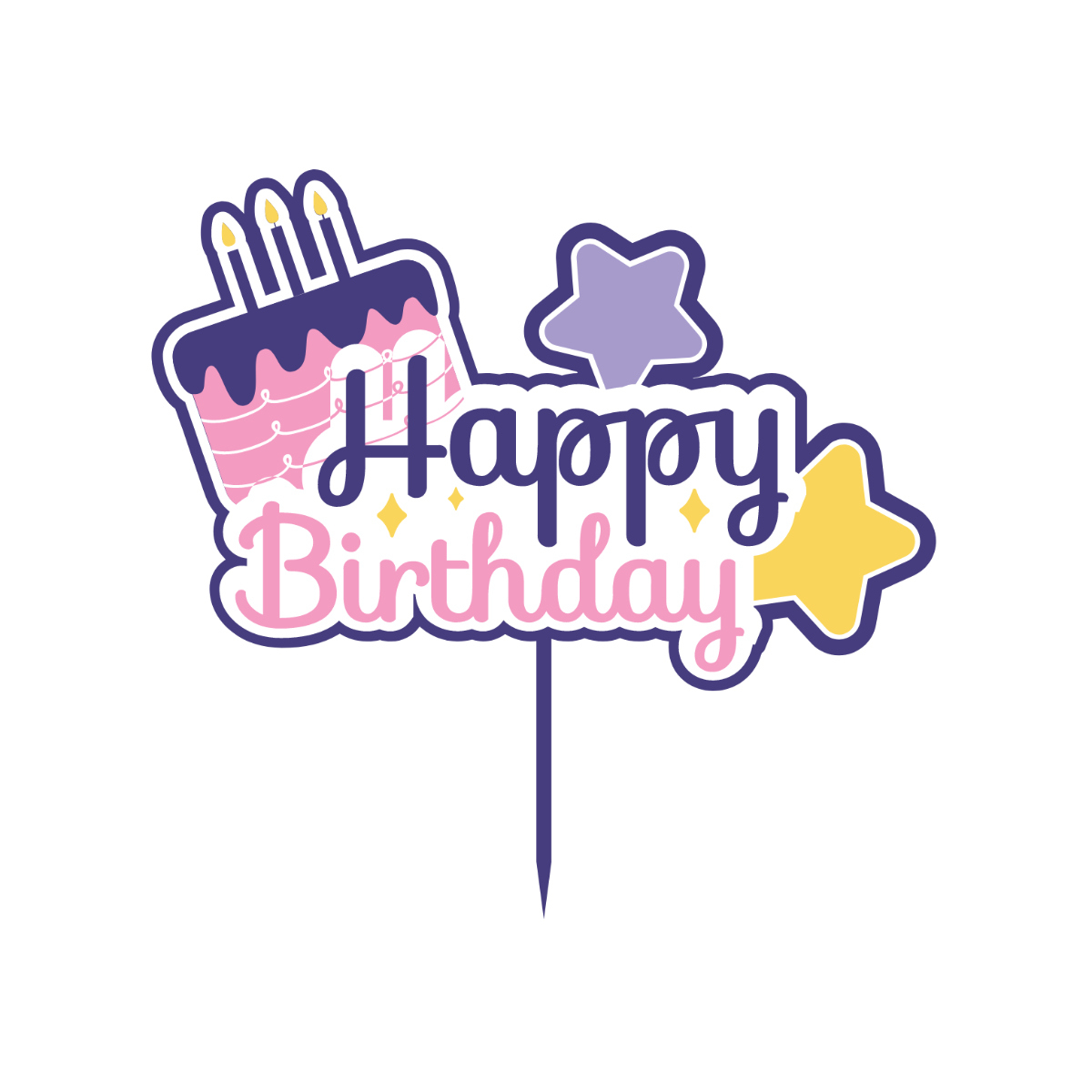 Free Happy Birthday Cake Topper Clipart Template To Edit Online intended for Printable Floral Free Printable Happy Birthday Cake Topper Printable