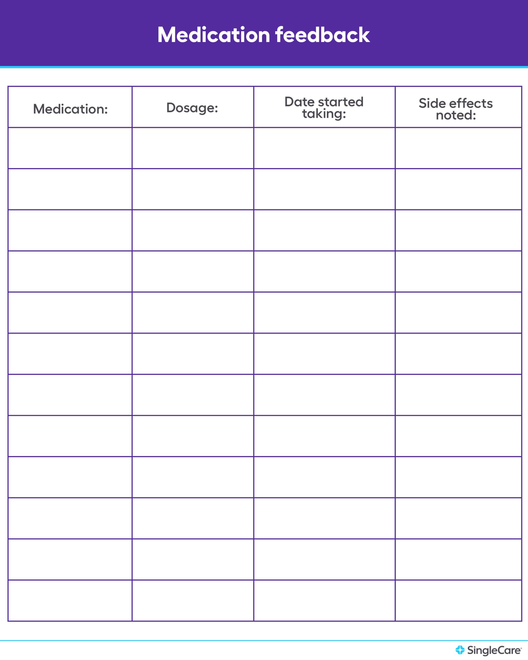 Free Medication List Templates For Patients And Caregivers with regard to Free Daily Medication Chart Printable